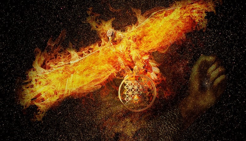 Phoenix in a nest